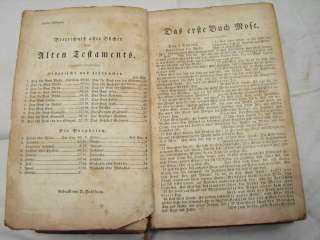 ANTIQUE GERMAN LEATHER BIBLE 1836 IMPRINT NEW YORK NY  