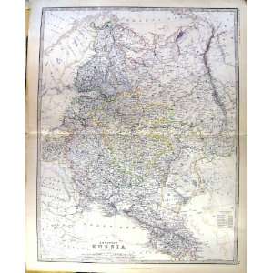   ANTIQUE MAP 1883 FINLAND POLAND GEORGIA ASTRAKHAN