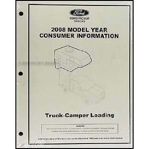   Pickup Camper Loading Instructions Original Consumer Info Ford Books