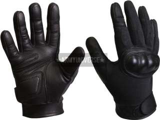 Black Cut Resistant Hard Knuckle Water Repellent Tactical Gloves 