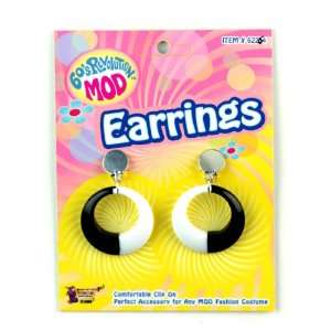 Party By Forum Novelties Inc Mod Black and White Hoop Earrings / Black 