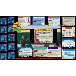  Quick Grammar Lessons French PowerPoint Set of 10 on Cd 