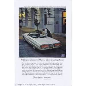   Thunderbird White Roadster City Street Vintage Ad 