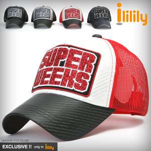   Red Mesh Trucker Hat Black Visor Unisex Hats Caps 887161014271  