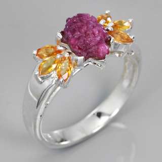   Gem Fashion Ring, Turtle Carving Ruby & Sapphire AMAZING  