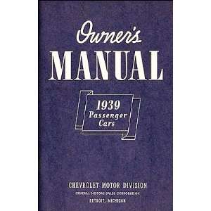  1939 Chevrolet Car Reprint Owners Manual 39 Chevy 
