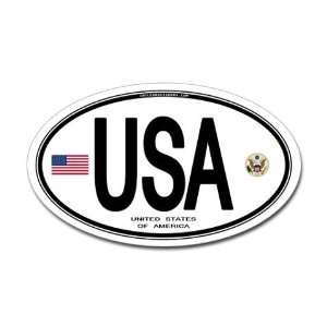  USA Euro style Country Code Flag Oval Sticker by  