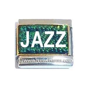  Jazz Blue And Green Background Italian Charm Bracelet 