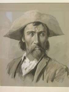 Signed Painting of Kit Carson by Arthur Burdett Frost  