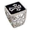 Size 11 Mens Silver Black Cross Stainless Steel Ring  