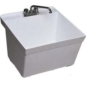   Tubs Wall Mounted Veritek 22 Gallon Laundry Tub with Installed Drai