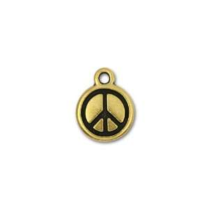    Antique Gold Plated Small Peace Sign Charm: Arts, Crafts & Sewing