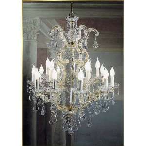 Maria Theresa Chandelier, BB 6308 15, 15 lights, 24Kt Gold, 29 wide X 