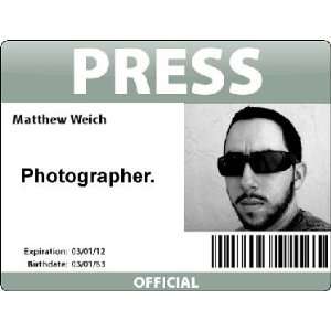   Official Press Photographer ID Card Media Custom CNN