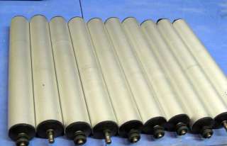 lot of 10 precision aluminum conveyor rollers 10 long  
