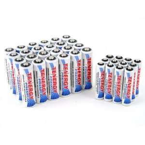 Tenergy Premium NiMH Rechargeable Battery Package: 24 AA 2500mAh + 12 