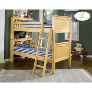    Kids Solid Wood Pine Finish Twin Full Size Bunk Bed