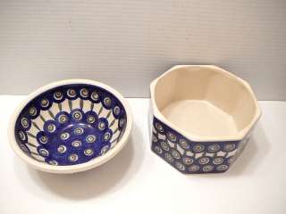 Polish Art Pottery Lot 5 Pcs BOLESLAWIEC Coffee Soup Mug Saucers Bowl 