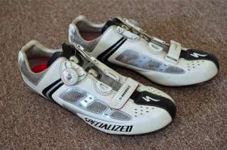 Specialized S Works BG road cycling shoes carbon BOA size 45 12 white 