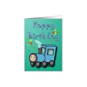  Cute Cartoon Train Boys Birthday Card Card: Toys & Games