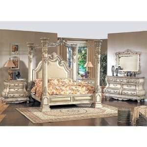 Wildon Home Calidonian Poster Bedroom Set in Whitewash  