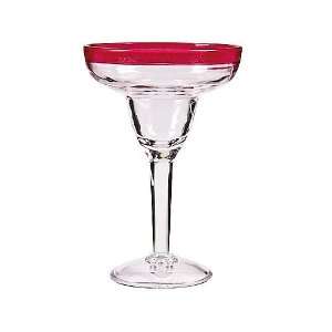  Tropix Pink Bubble Rim Margarita Glass: Kitchen & Dining