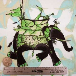 PERNILLAS JOURNEY Green Fabric Tina Givens Elephant  