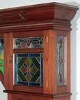 12Ft Pecan Victorian Home Pub Bar w/ Stained Glass  