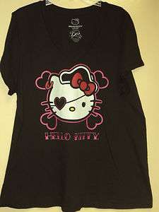 Hello Kitty Plus Size Black ( Kitty Pirate Face ) T shirt  