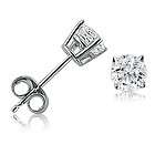  4ct Round Diamond Stud Earrings in 14K White Gold Certified G/H SI2 I1