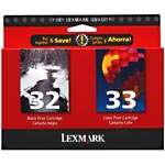   32/33 Twin Pack Clam Black/color Ink Cartridge 734646957960  