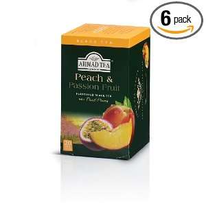 Ahmad Tea Company Tea, Black, Peach Pssn Frt, 20 count (Pack of 6 