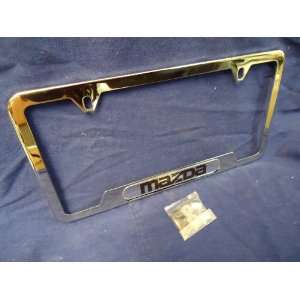   Mazda Polished Stainless Steel Metal License Plate Frame: Automotive