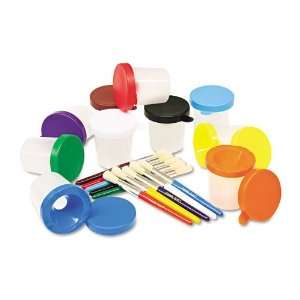  No Spill Cups and Coordinating Brushes, Assorted Colors 