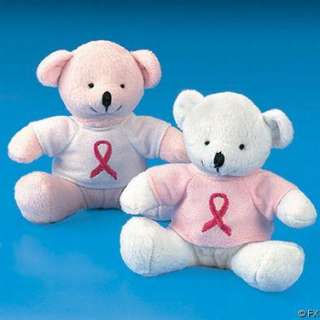 listing is for a wholesale set of 12 pink ribbon breast cancer plush 