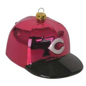  BSS   Cincinnati Reds MLB Glass Baseball Cap Ornament (4 