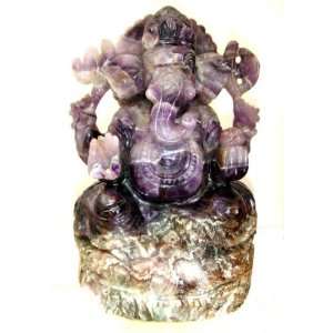 com Amethyst Ganesh 01 Very Rare Hand Carved Purple Ametrine Elephant 