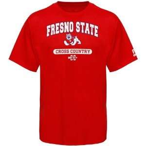 Russell Fresno State Bulldogs Cardinal Cross Country T shirt (Medium 