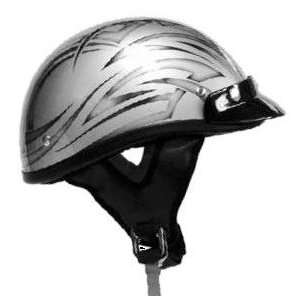   Helmet Tribal Silver Street Motorcycle Helmet Adult Large: Automotive