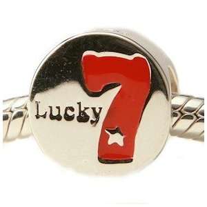  Lucky 7 Sterling Silver Charm Bead for European Style Bead 