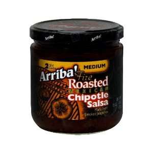 Arriba Fire Roasted Mexican Chipotle Salsa Medium 16 oz (Pack of 3)
