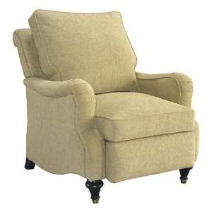  White Cream Fabric Recliner with Wooden Legs: Furniture 