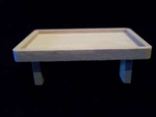 MINIATURE DOLLHOUSE WOOD NATURAL TABLE DINING ROOM  