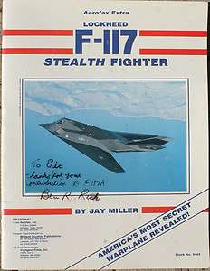 Lockheed Skunk Works F 117 Stealth Fighter 1990 Aerofax booklet SIGNED 