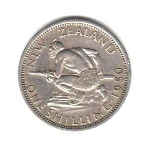  1950 New Zealand Shilling Coin KM#17 