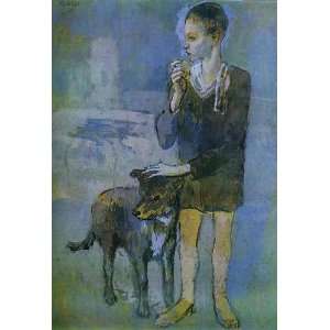  Oil Painting: Boy with a Dog: Pablo Picasso Hand Painted 