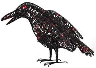 Impressive Scary Halloween Black Lighted Raven Bird New  