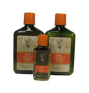 CHI Organics Olive Nutrient Moisturizing Shampoo, Conditioner & Silk 