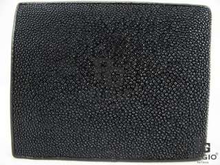  New Genuine Stingray Skin Leather Utility Wallet Black Free Shipping
