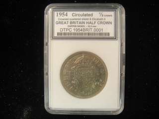 1954 Circulated  Great Britain Half Crown  Coin  0001  
